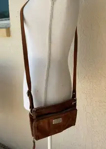 Fossil maroon pebbled leather crossbody purse long live vintage small bag