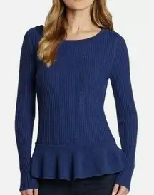 Tory Burch Ramona Peplum Merino Wool Sweater