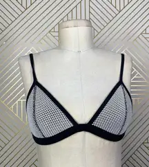 TRIANGL‎ Mesh Bikini Swim Top Black White