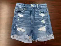 American Eagle Next Level Stretch Curvy Hi-Rise Shortie Shorts Size 0
