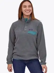 Patagonia Synchilla T-snap Fleece Sweatshirt Pullover Gray Warm Medium M‎ Womens