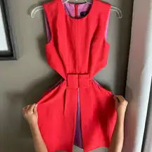 BCBGMaxAzria Orange Sheath Mini Dress Crew Neck Sleeveless