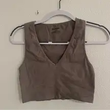 Garage  | Deep V Neck Tank Top Brown