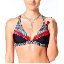 Jessica Simpson triangle feather print bikini. M-top/L-bottom. NWT