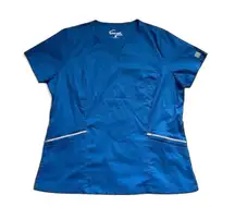 ★ NWOT Butter-Soft Stretch Scrubs Top - Blue ★