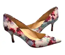 Ivanka Trump Floral Satin Like Heels Size 10 C1