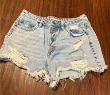 Altard state Distressed Light Blue Denim Shorts size 27