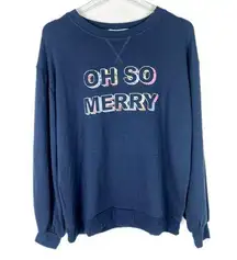 C&C California NWT  Oh So Merry Pullover Navy Blue Size Small S NEW