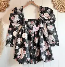 Buddy Love stassie mini dress floral puff sleeves babydoll