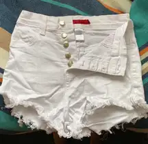 White Super High Waisted Shorts
