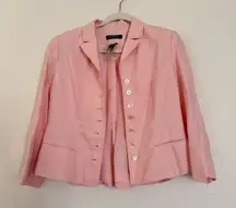 Net Ralph Lauren Jacket Coat Blazer 100% Silk Pink Sz 12 petite Women