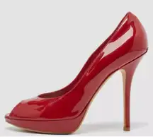 Christian Dior High Stiletto Heels Women's 37 Red Patent Leather Pumps Miss Dior