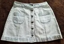 Forever 21 Denim Button Down Skirt Light Wash Blue Women's/Junior Size (S)