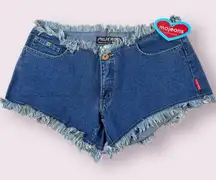 Vtg Y2K‎ 2000's Mo Jeans Low Rise Micro Booty Hot Daisy Dukes Denim Shorts Sz 2