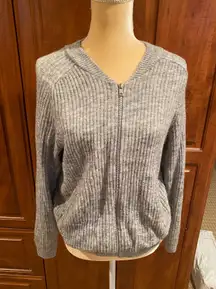 Gray Sweater Zip Up Jacket