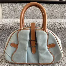 Dior Vintage Denim Saddle Bowler Bag, light wash, small size