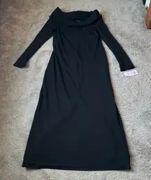 Wild Fable Black Ribbed Cowl Sweater Dress SIZE XL