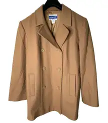 Vintage 90s Pendleton 100% wool pea coat camel size 12