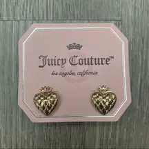 NWT Juicy Couture Gold Heart Shaped Crown Earrings