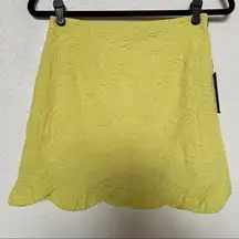 4SI3NNA Yellow Tanya Scallop Hem Skirt Size Small