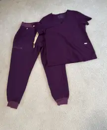 Large Zamora FIGS Jogger Scrub Pants + Medium Casma figs scrub top
