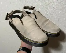 Dr. Martens Carlson tan suede Slip On Slingback Mule Womens 8