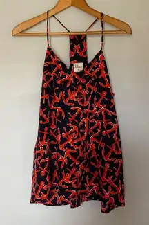 Love Audrey Anchor Racerback Tank Top Size Medium