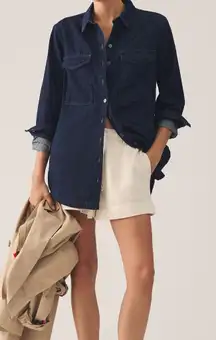 NWT New Anthropologie Pilcro Navy Button Down Shirt