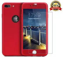 iPhone 8 Red 360 Full Cover Shockproof Case With Screen Protector
