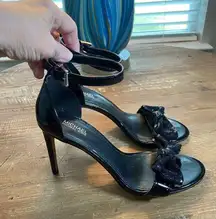 Michael Kors High heel black Paris Sandals with Bow Size 7