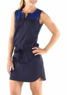 Lole Marina Blue Active Mini Dress Sleeveless UPF Stretch Quick Dry Medium