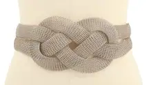 Sarah Cavender Metalworks Wire Mesh Infiniti Knot Adjustable Silver Belt