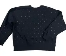 Bailey/44 BlCk Crystal Rhinestone Studded Sweatshirt Dace Cheer Mom Size L