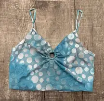 Urban‎ Renewal UO Y2K Blue Crop Top Tank Polka Dots Women's Medium