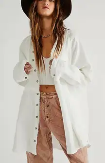 Free People We The Free Summer Daydream Button Down Shirt Ivory Size Large NWT