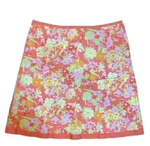 L.L. Bean Favorite Fit Straight Pink Floral Skirt