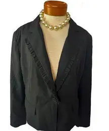 New York & co. Black ruffled collar blazer size 16