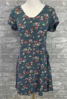 Band of Gypsies Blue Floral Mini Dress