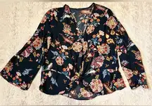 Size XL bird and floral print blouse • signature | studio