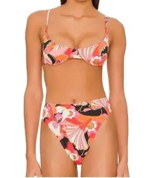 Ronny Kobo Floral Underwired Bikini Top & High Waisted Bikini Bottom Set S / M