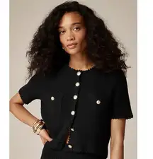 NWT J. Crew Short-sleeve Sweater Lady Jacket Black