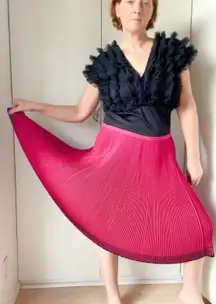 Vintage Midi Skirt Micro Pleated Pink Size M/L Fit  Gypsycore Boho Hippie vibes