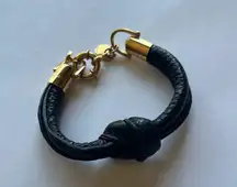 Marc by Marc Jacobs Black Leather Knot Bracelet
