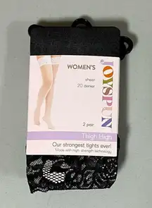 Black Sheer Lace Thigh-High Knee High Stockings Lingerie Socks Set of 2 NWT 🖤