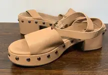 Seychelles platform silver brad strappy sandal size 9.5