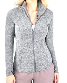 NWOT Women’s Track Jacket Size:S Grey & White Long Sleeves