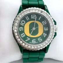 Oregon Ducks watch 40mm green silicone band running
