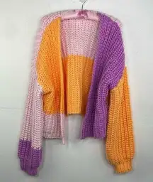 Wild Fable  Chunky Sweater Sherbet Crop Open Cardigan long sleeves open front XXL