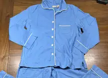 L.L Bean Size PM Women's Super-Soft Shrink-Free Pajama Button-Front Set