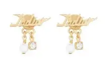 Christian Dior Dior J’Adior Earring Gold-Finish Metal with White Resin Pearl and White Crystal